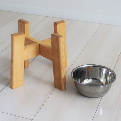 小さめボウル ボウルスタンド/木製餌台/犬用/猫用/食器台/ペット用品
