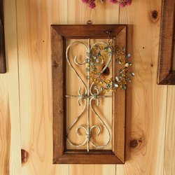 アンティークバニラ　木枠のワイヤー額縁ロングタイプ 2枚目の画像