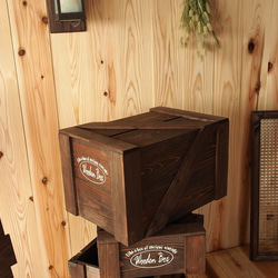 蓋つき　ヴィンテージ風木製ボックス　 3枚目の画像