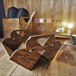 送料無料　選べるカラー 2WAYスタッキング 木製シェルフコンテナ 1枚目の画像