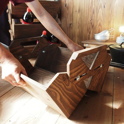 送料無料　選べるカラー 2WAYスタッキング 木製シェルフコンテナ 7枚目の画像