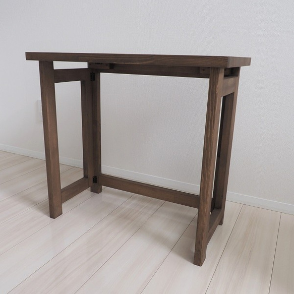 天然木 折りたたみテーブル（ワークデスク アウトドアテーブル イベント用什器） 3枚目の画像