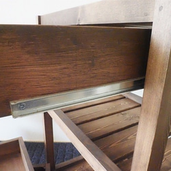 天然木製 スライド引き出しのストッカー　キッチンワゴン/キッチンストッカー/収納棚 7枚目の画像