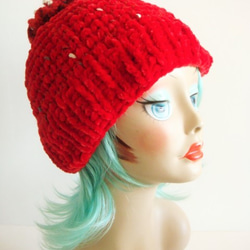 針織帽的珍珠珠Tsukai &lt;絲絨風格紅&gt; 第1張的照片