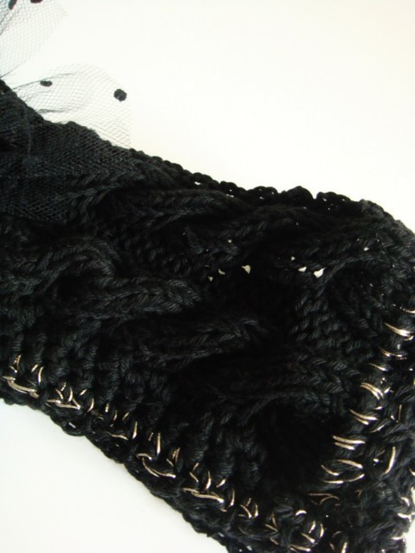 手編頭巾&lt;黑色&gt; 第7張的照片