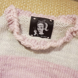 handmade merino wool sweater pink grey kids 手織美麗諾羊毛衣 粉紅與灰 童版 第3張的照片