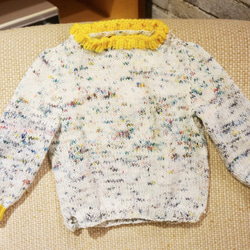 手作りのメリノウールのセーターの植物の子供たちは、ウールのセーターを手織り子フローラEditionのメリノ 2枚目の画像