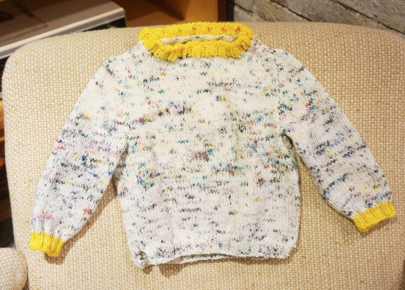 handmade merino wool sweater plants kids 手織美麗諾羊毛衣 花花草草 童版 第2張的照片