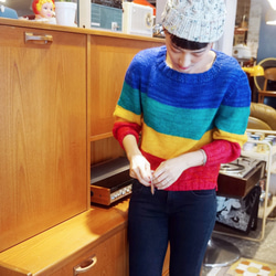 handmade merino wool sweater vivid 手織美麗諾羊毛衣 藍綠黃紅 第4張的照片