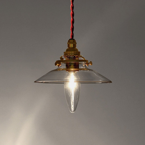 moomin  様 オーダー依頼作品  Mini Glass Shade Lamp（RD）コード長+40cm 1枚目の画像