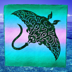 ハワイアンキルトタペストリー♡♡マンタ ☆受注製作☆ 大きめ！マンタのハワイアンキルト〜 Manta Ray