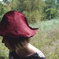 皮革楓葉帽 | 漁夫帽 | 遮陽帽 | 限量手工製作 | 楓葉紅 第1張的照片