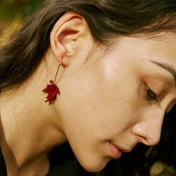 皮革 |楓葉| 耳環 第1張的照片