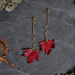 皮革 |楓葉| 耳環 第3張的照片