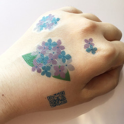 紫陽花のタトゥーシールセット 2枚目の画像