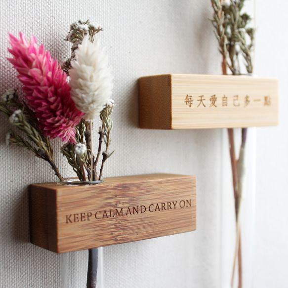 迷你花園方塊磁鐵一入 花器 筆插 含客製化刻字 限時加贈乾燥花一束 手工限量 台灣製作 第1張的照片