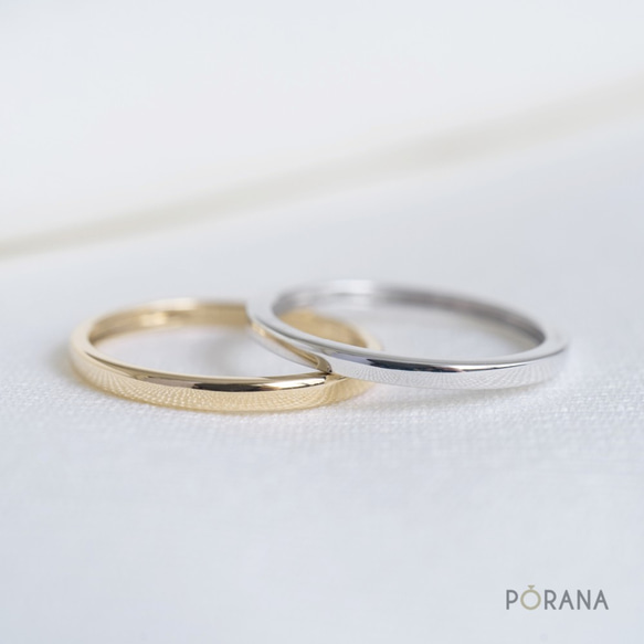 14Kでの単純な小さなバンドリングはゴールドローズ, 1.7mm ワイド, スタッキングリング, 結婚指輪 10枚目の画像