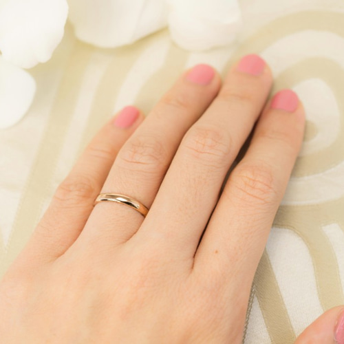 14Kゴールドシンプルな古典的なリング, 3.3mm ワイド, スタッキング