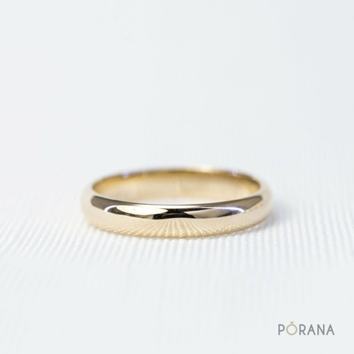 14Kゴールドシンプルな古典的なリング, 3.3mm ワイド, スタッキング