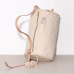 1day1bag (L) Canvas Shoulder Bag with Cowhide Strap 3枚目の画像