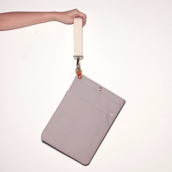[グレー]_タブレット袋/取り外し可能なリストバンド/iPad保護カバー 1枚目の画像