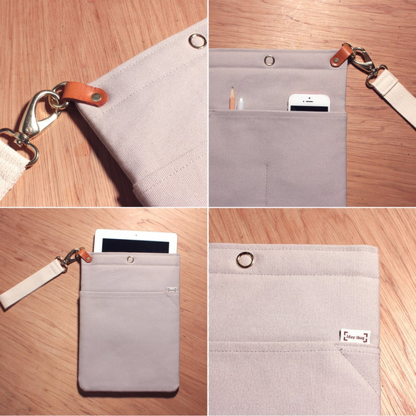[グレー]_タブレット袋/取り外し可能なリストバンド/iPad保護カバー 4枚目の画像