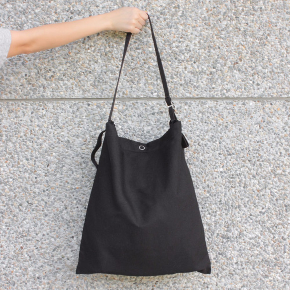 1day1bag 3 way Black Canvas Tote Bag - 大人気 1枚目の画像