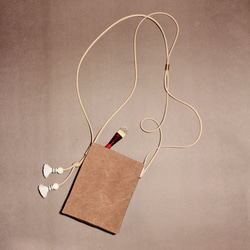 袋状ミニバッグ/ショルダーバッグ/トラベルキャリーバッグ/小さな袋 - 茶色の石の洗浄ライン 1枚目の画像