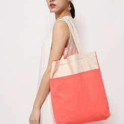 1day1bag POPULAR Canvas Tote with Pockets (Orange) 3枚目の画像