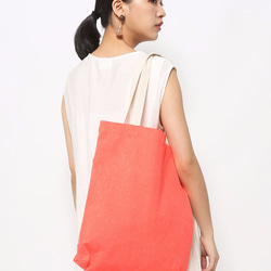 1day1bag POPULAR Canvas Tote with Pockets (Orange) 4枚目の画像