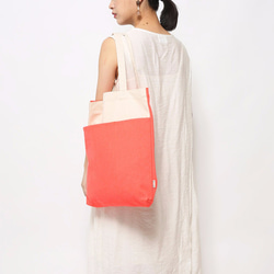 1day1bag POPULAR Canvas Tote with Pockets (Orange) 5枚目の画像