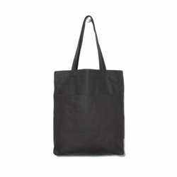 1day1bag POPULAR Canvas Tote with Pockets (Black) 1枚目の画像