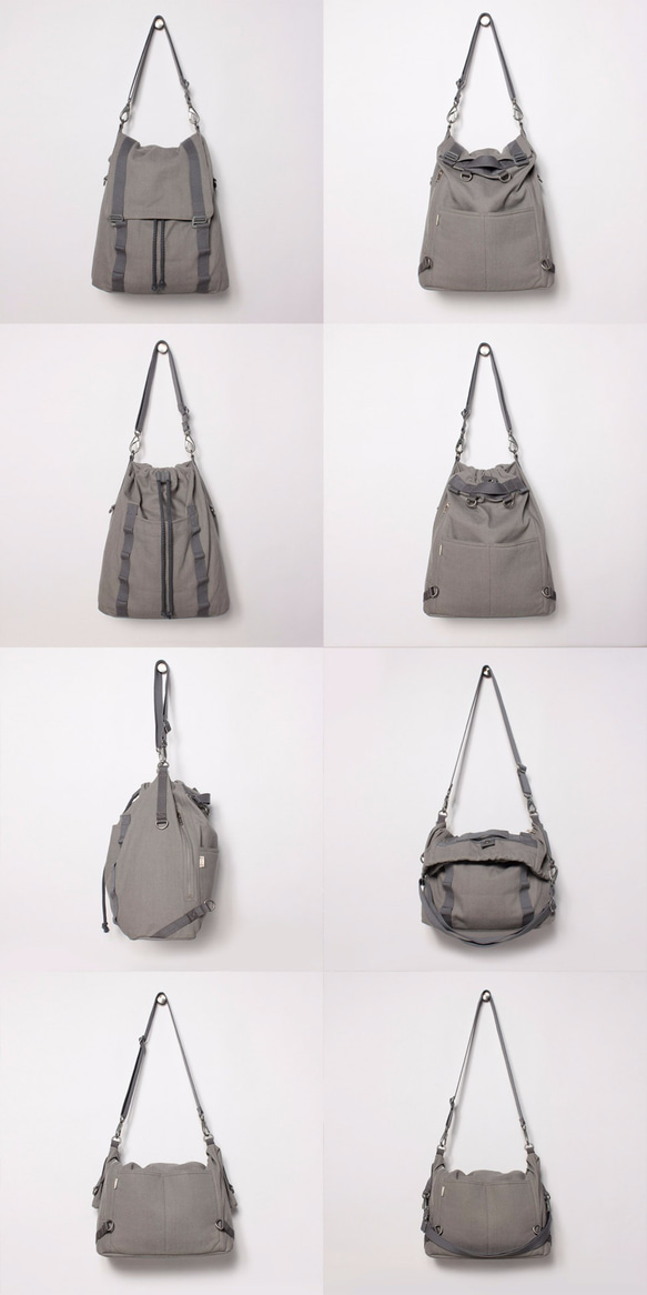 1day1bag Grey Multiple Way Backpack Shoulder Bag 5枚目の画像