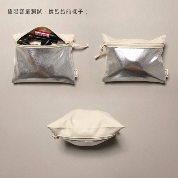 1day1bag (L) Silver Cosmetic Pouch / Laybag 6枚目の画像