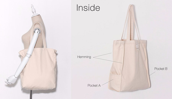 1day1bag The Dry Concrete Gray Canvas Tote Bag - 2 size 4枚目の画像