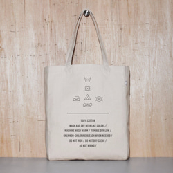 1day1bag Wash Care Label Canvas Tote Bag - 3 color & 2 size 3枚目の画像