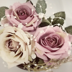 ヴィンテージピンクの造花のUピン 3枚目の画像