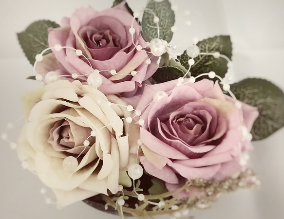 ヴィンテージピンクの造花のUピン 3枚目の画像