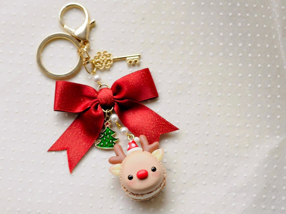 スウィートドリーム☆☆赤ずきんちゃんのクリスマスヘラジカマカロン2 /袋の装飾品/ギフト交換 1枚目の画像