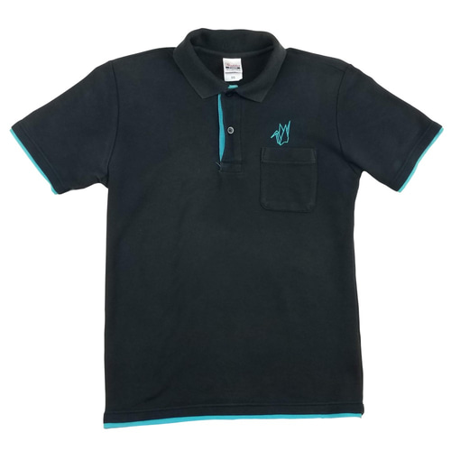 折り鶴ポロシャツ シンプルなワンポイント刺繍です その他トップス