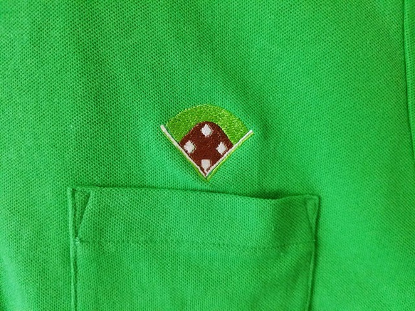 野球場ポロシャツ「ベースポーロ」　シンプルなワンポイント刺繍です 5枚目の画像