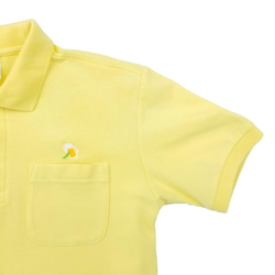 ビールポロシャツ「とりあえずポロ！黄色Ver.」　シンプルなワンポイント刺繍です 2枚目の画像
