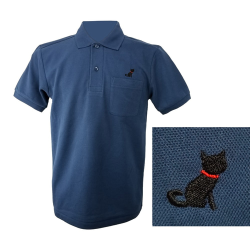 黒猫ポロシャツ「にゃんポロ」（白・黒・紺）ワンポイント刺繡 その他
