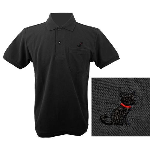 黒猫ポロシャツ「にゃんポロ」（白・黒・紺）ワンポイント刺繡 その他