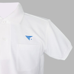折り紙ポロシャツ「紙飛行機ポロ」（紺・黒・白）　シンプルなワンポイント刺繍です 6枚目の画像