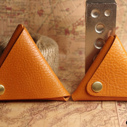 【大】トスカーナの三角コインケース  ピックケース　革　レザー　本革 イタリアンレザー 4枚目の画像