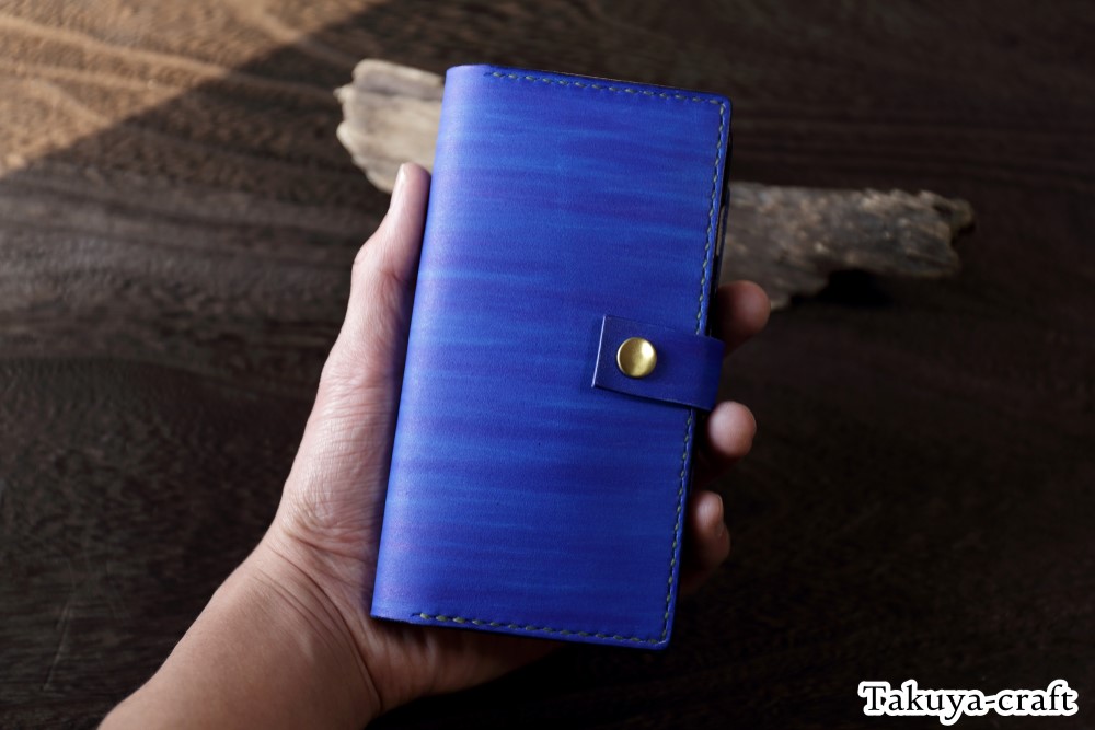 iPhone8plus用　海のようなスマホケース　5.5インチ【カラー7種】ヌメ革