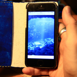 海のようなiPhone5/5Sケース【カラー4種】　ヌメ革 4枚目の画像