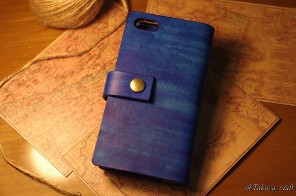 海のようなiPhone SE/5Sケース【カラー7種】ヌメ革 2枚目の画像