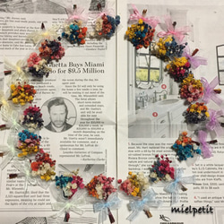 かすみ草ドライフラワーボールとコットンボールのガーランド